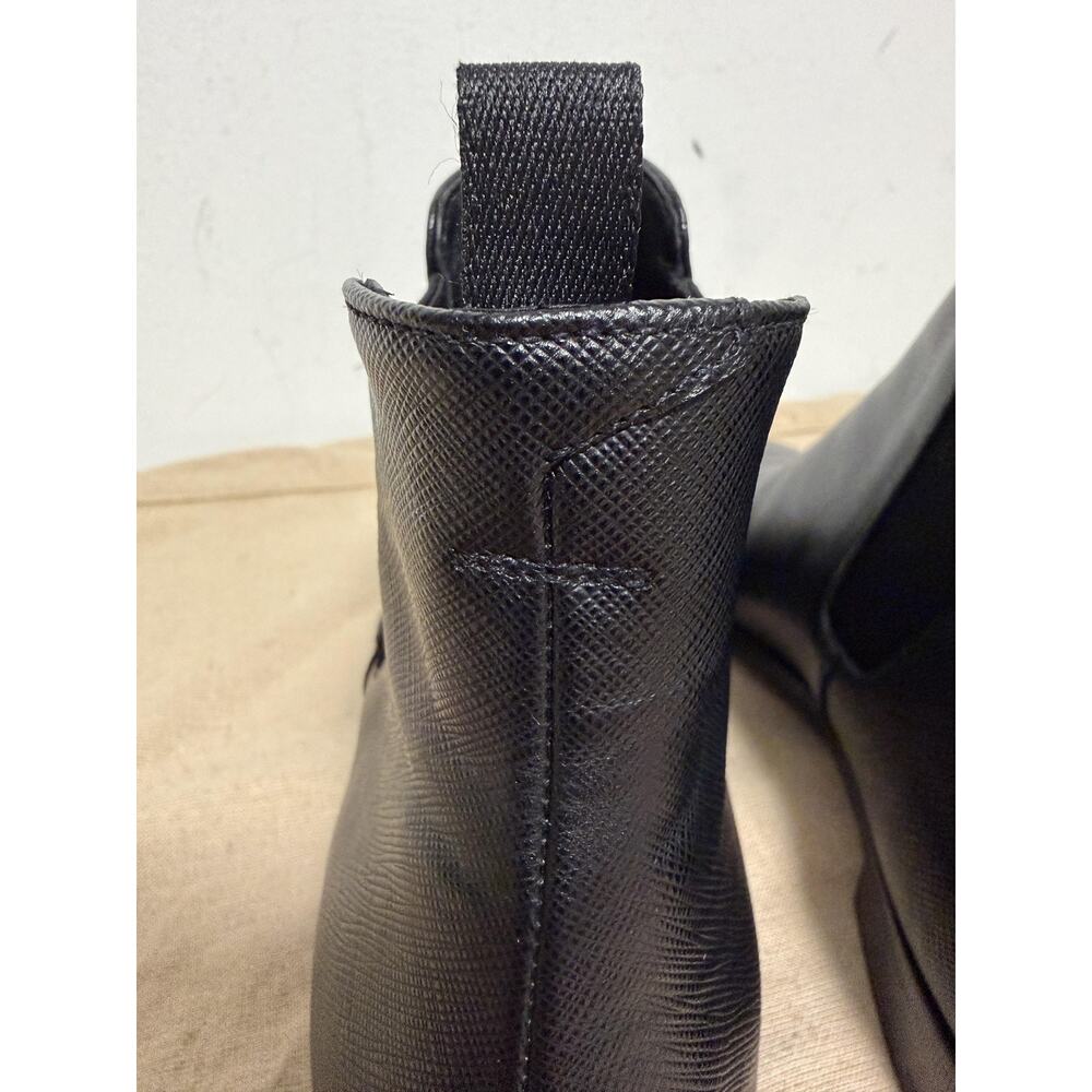 Prada Boots Mens Size 10.5 Black Leather Dress Chelsea Ankle Pull On Italy - Picture 8 of 13